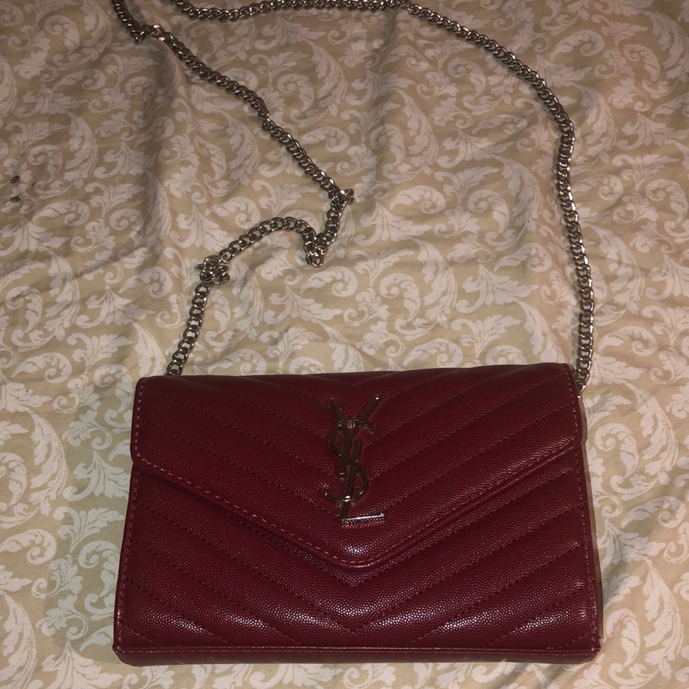 Red Quilted Chain Bag